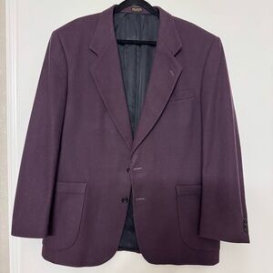Vintage Oscar de la Renta Studio 43R Mens Blazer Purple Wool Cashmere Blend